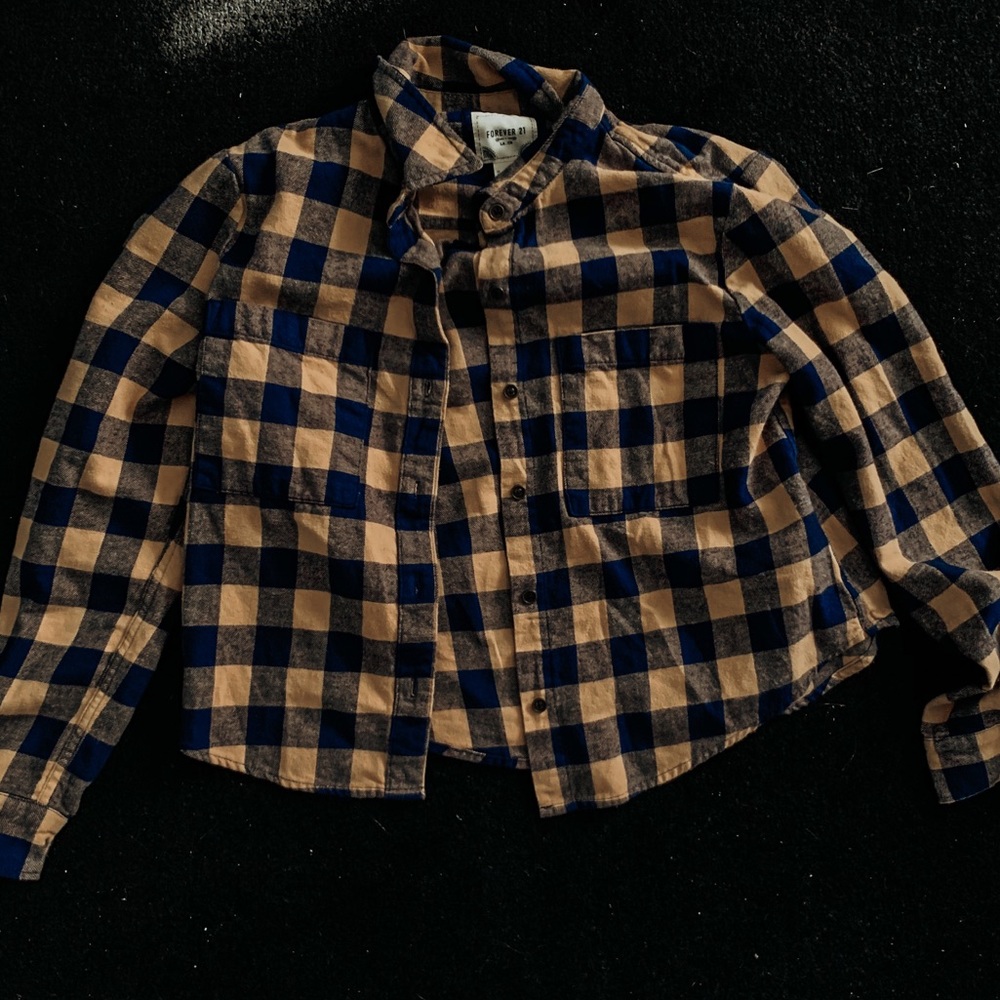 F21 CROPPED FLANNEL